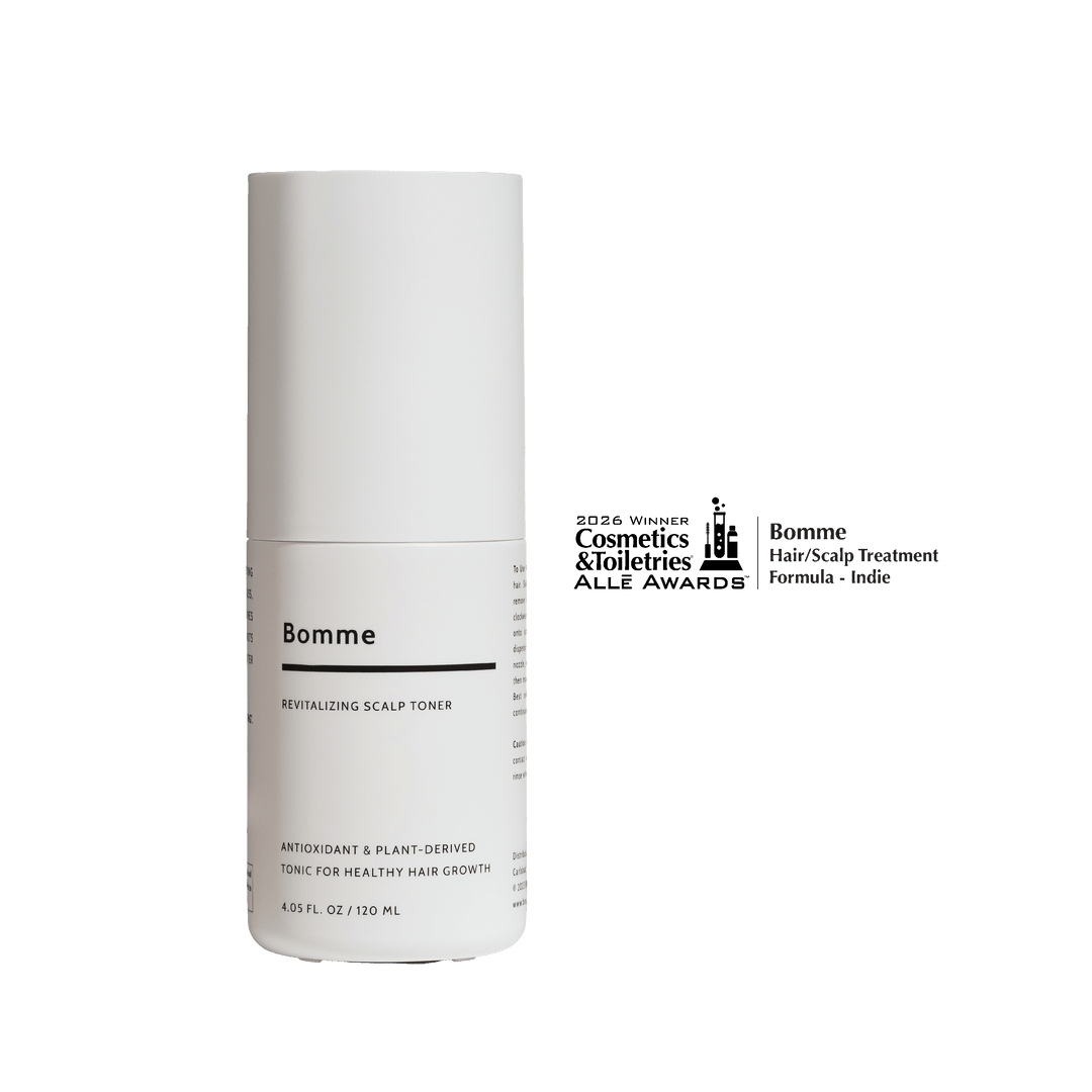 White  Bomme Toner with C&T Award Logo on a white background