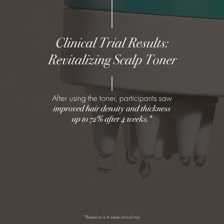Clinical results showing improved scalp comfort and hydration after using Bomme Revitalizing Scalp Toner.