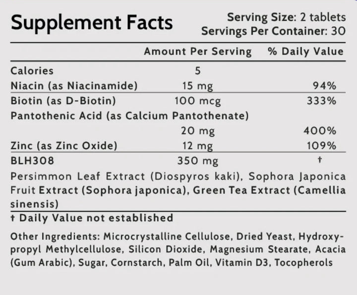 Supplement Facts for Bomme Root Renewal Supplements including key actives and daily values.”
